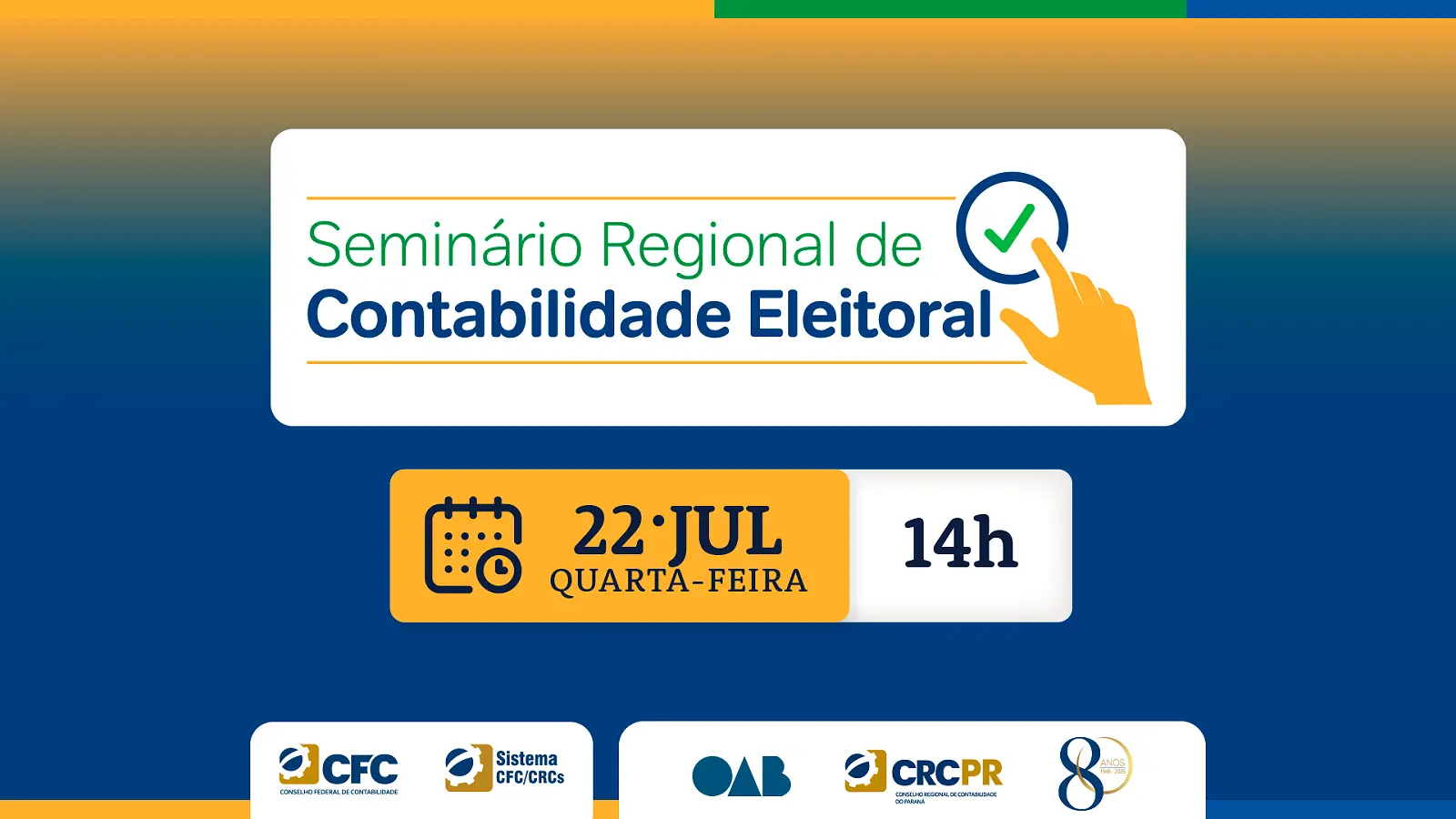 Seminário Regional de Contabilidade Eleitoral promovido pelo CRCPR será realizado nesta semana (22/7)