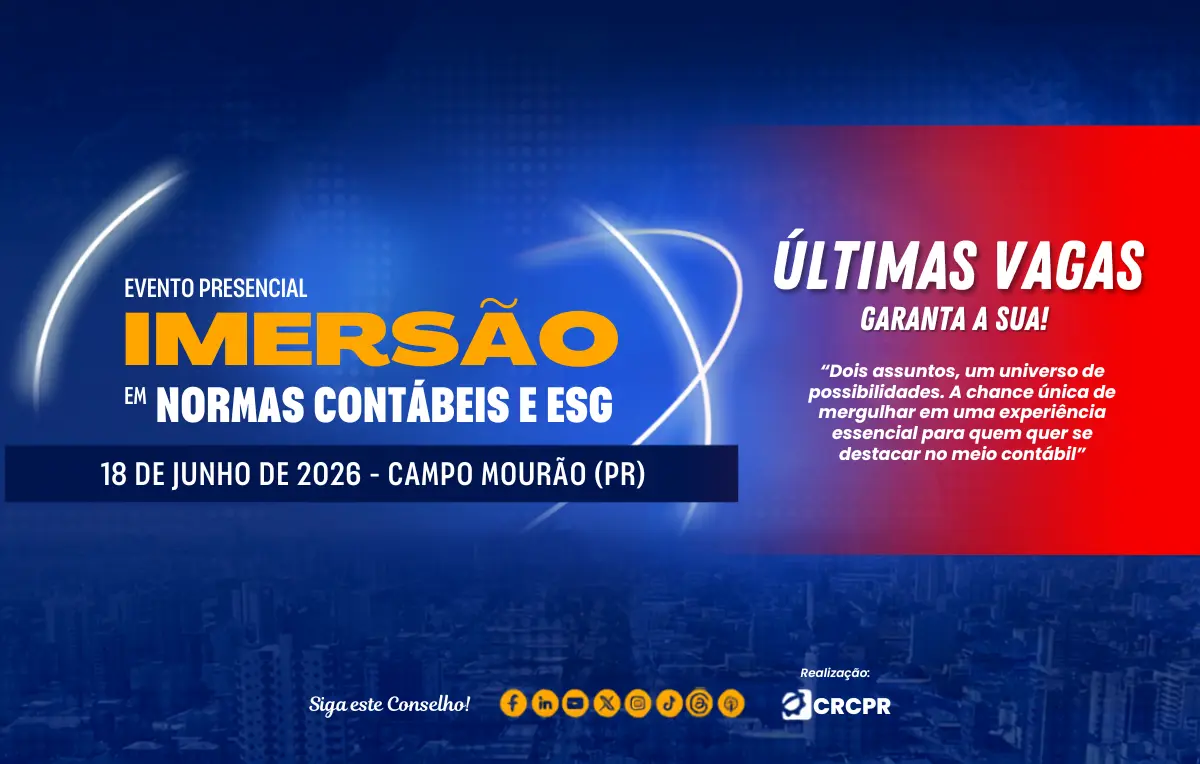 Nesta semana, Campo Mourão recebe Imersão em Normas Contábeis e ESG