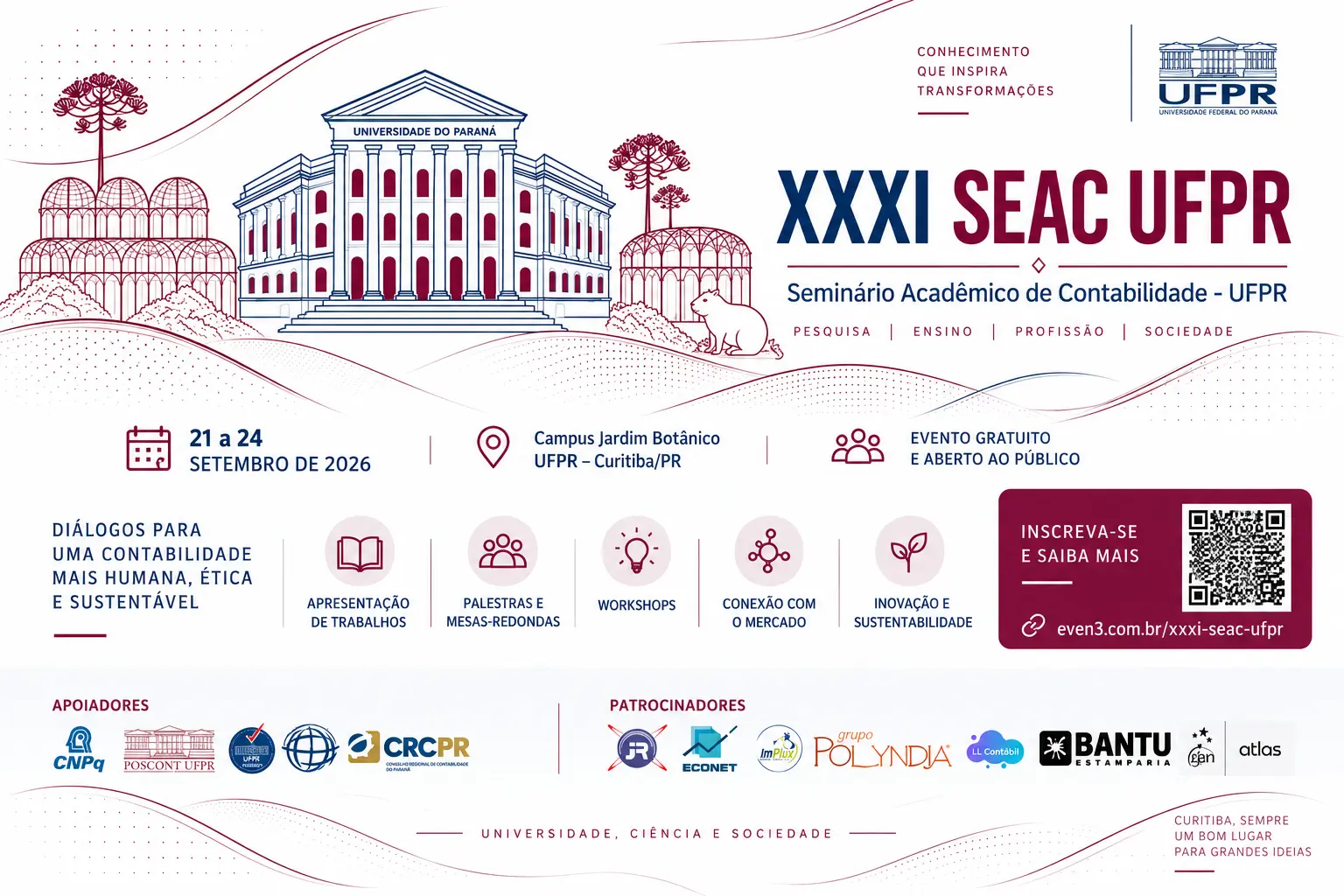 XXXI Seminário Acadêmico em Contabilidade promoverá integração entre academia e mercado