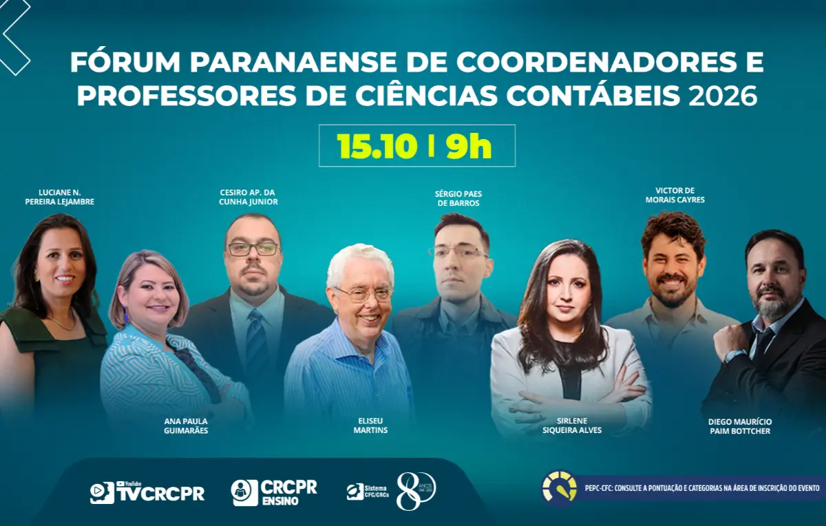 Promovido pela Comissão CRCPR Ensino/Jovem, Fórum de Coordenadores e Professores 2026 acontece em 15 de outubro