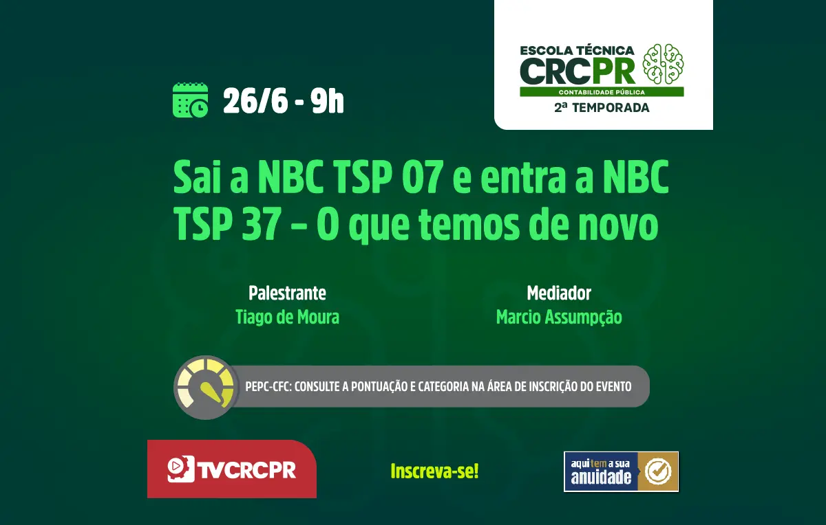 Programação da Escola Técnica de Contabilidade Pública prevê novos episódios entre junho e agosto