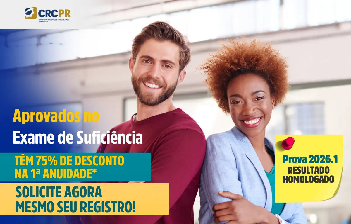 Aprovados no Exame de Suficiência têm 75% de desconto na primeira anuidade do CRC