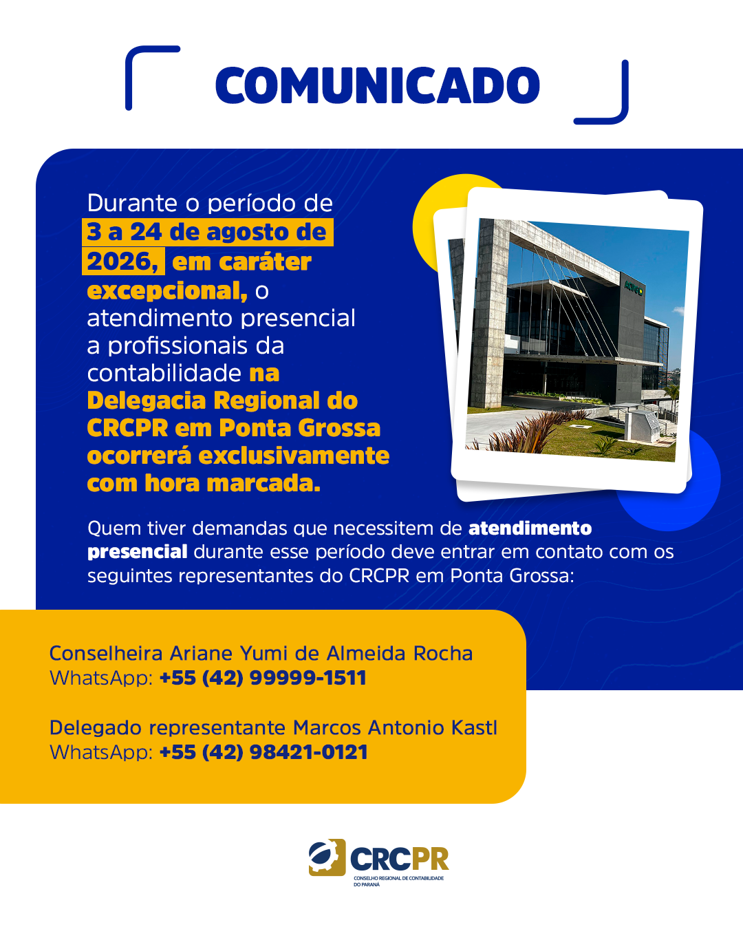 Rodapé do Boletim Online do CRCPR - Curitiba, 06 de Agosto de 2026.