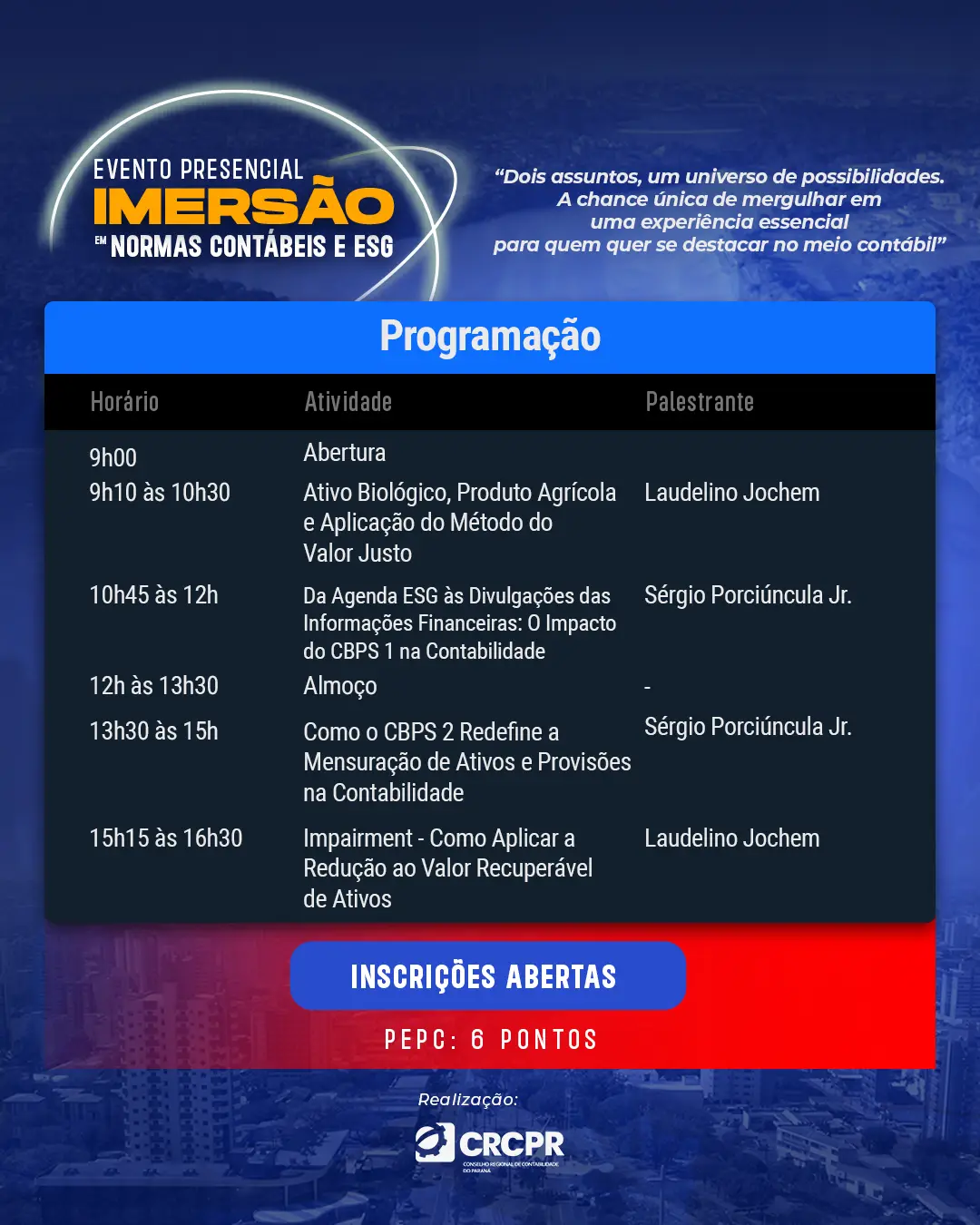 Participe da Imersão em Normas Contábeis e ESG!
